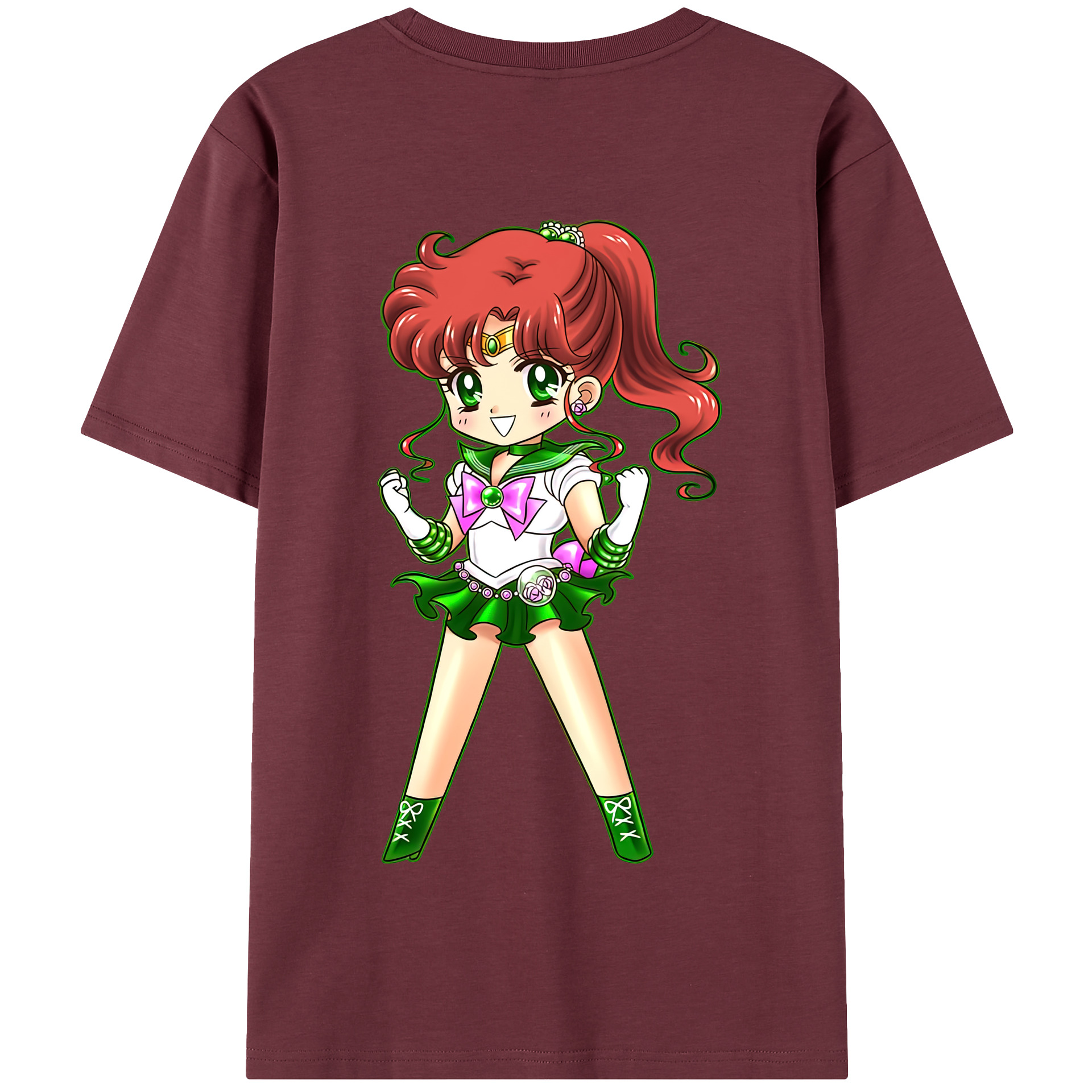 （画像用） 美少女戦士セーラームーン 木野 まこと きの まこと Sailor Moon Kino Makoto （セーラージュピター；Sailor Jupiter） 綿100％半袖Tシャツ（背面プリント）